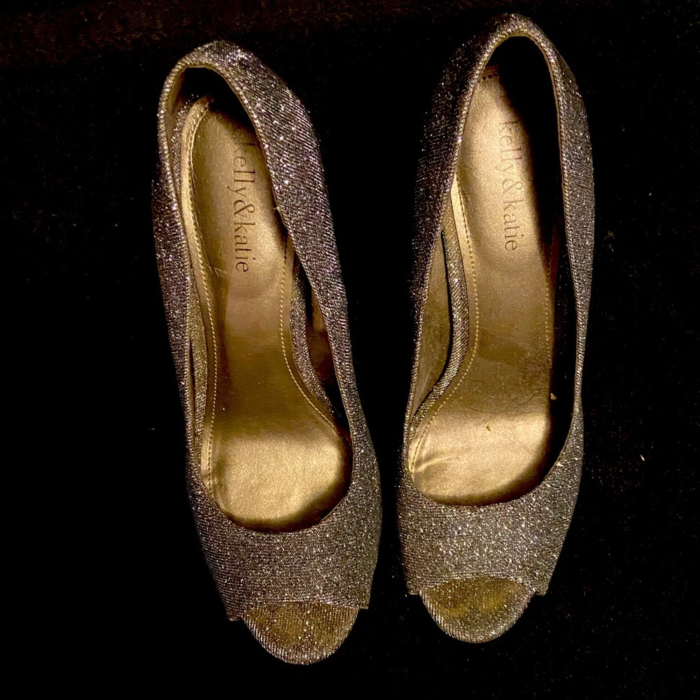 Sparkly wedge heels
